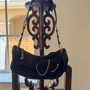 Juicy Couture Vintage Black Women's Shoulder Bag with Gold Accents